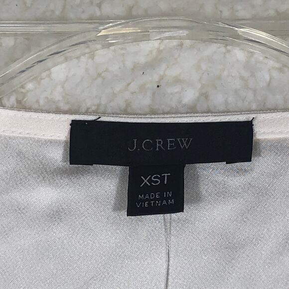 J Crew Ivory Puff Sleeve Keyhole Neckline Crepe Top Blouse BL712 X-Small Tall - Picture 3 of 4